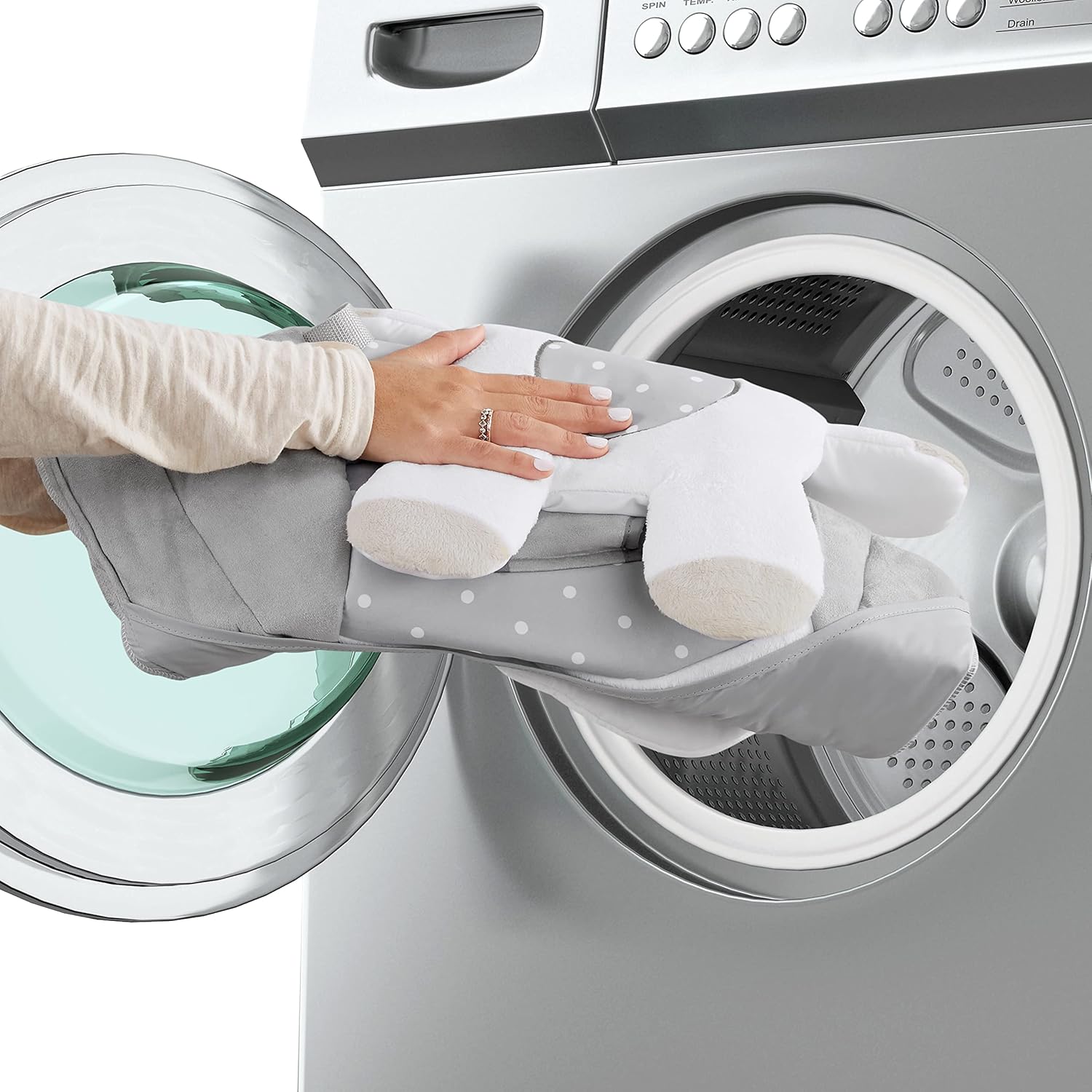 Detalle 2 de Ingenuity Balancelle Compacte Cuddle Lamb – 6 vitesses, 12 mélodies, arche amovible