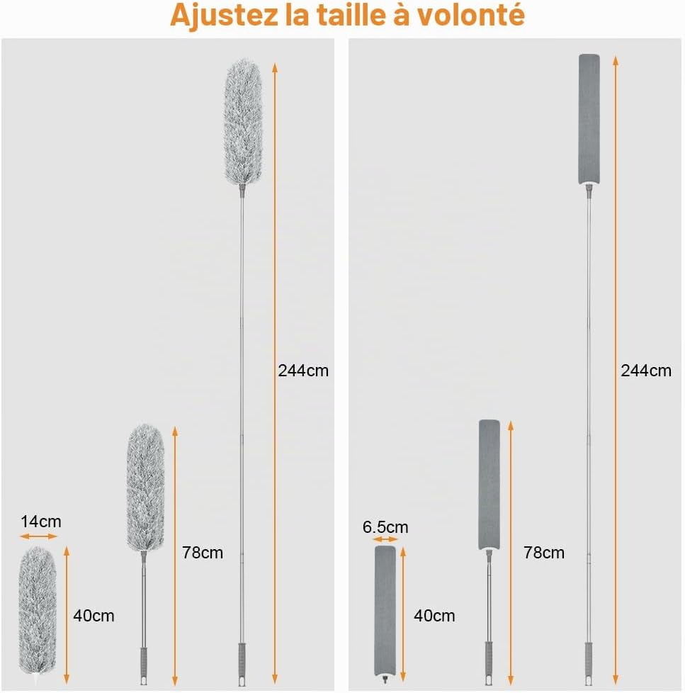 Detalle 2 de Vicloon P-MSA20230301-FBA plumeau met telescopische steel en flexibele microvezelkop