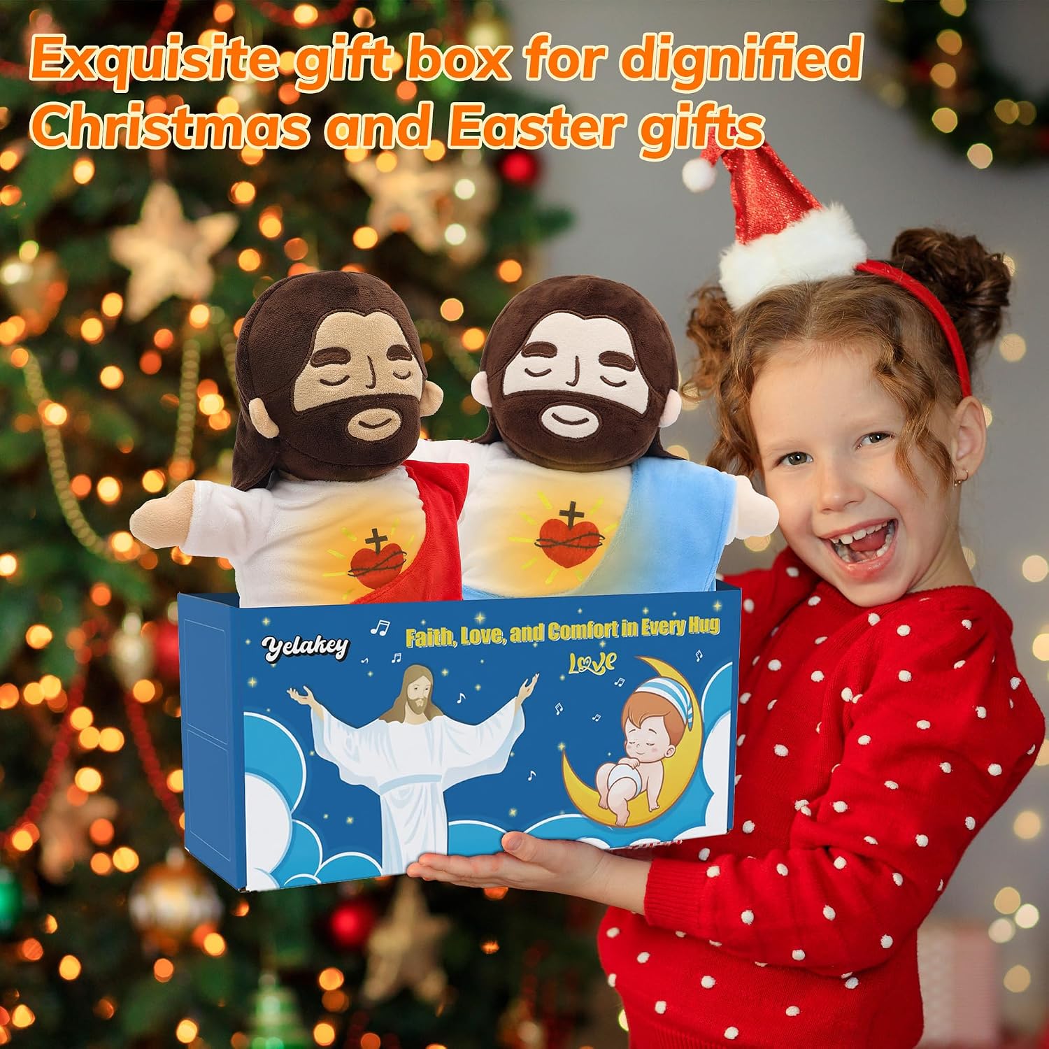 Detalle de Yelakey Jesus Plush that Breaths (Red) — 13.8-Inch Breathing Jesus Stuffed Doll