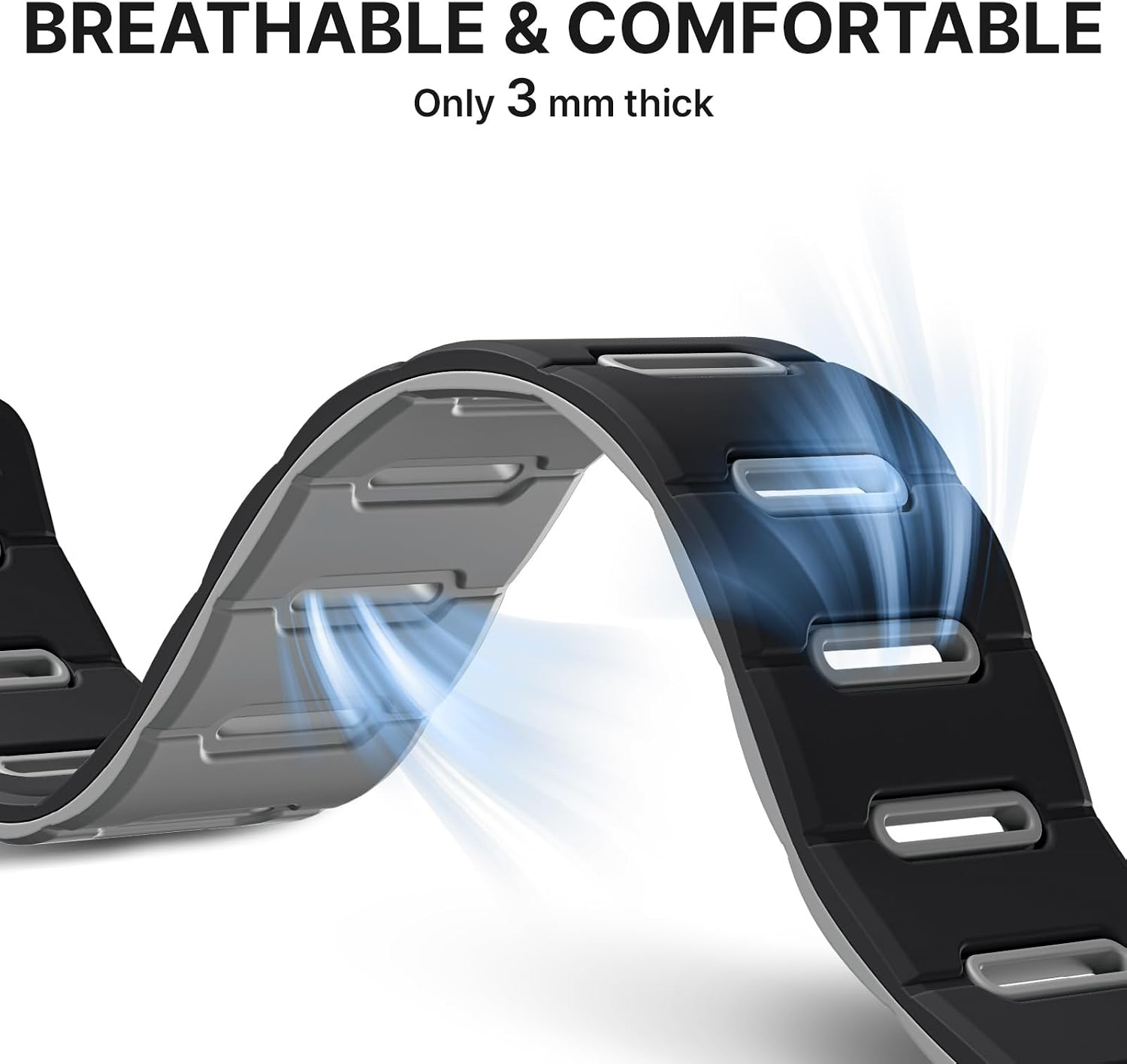 Detalle de Bandletic Double Sided Reversible Magnetic Silicone Strap for Apple Watch (Various Sizes)