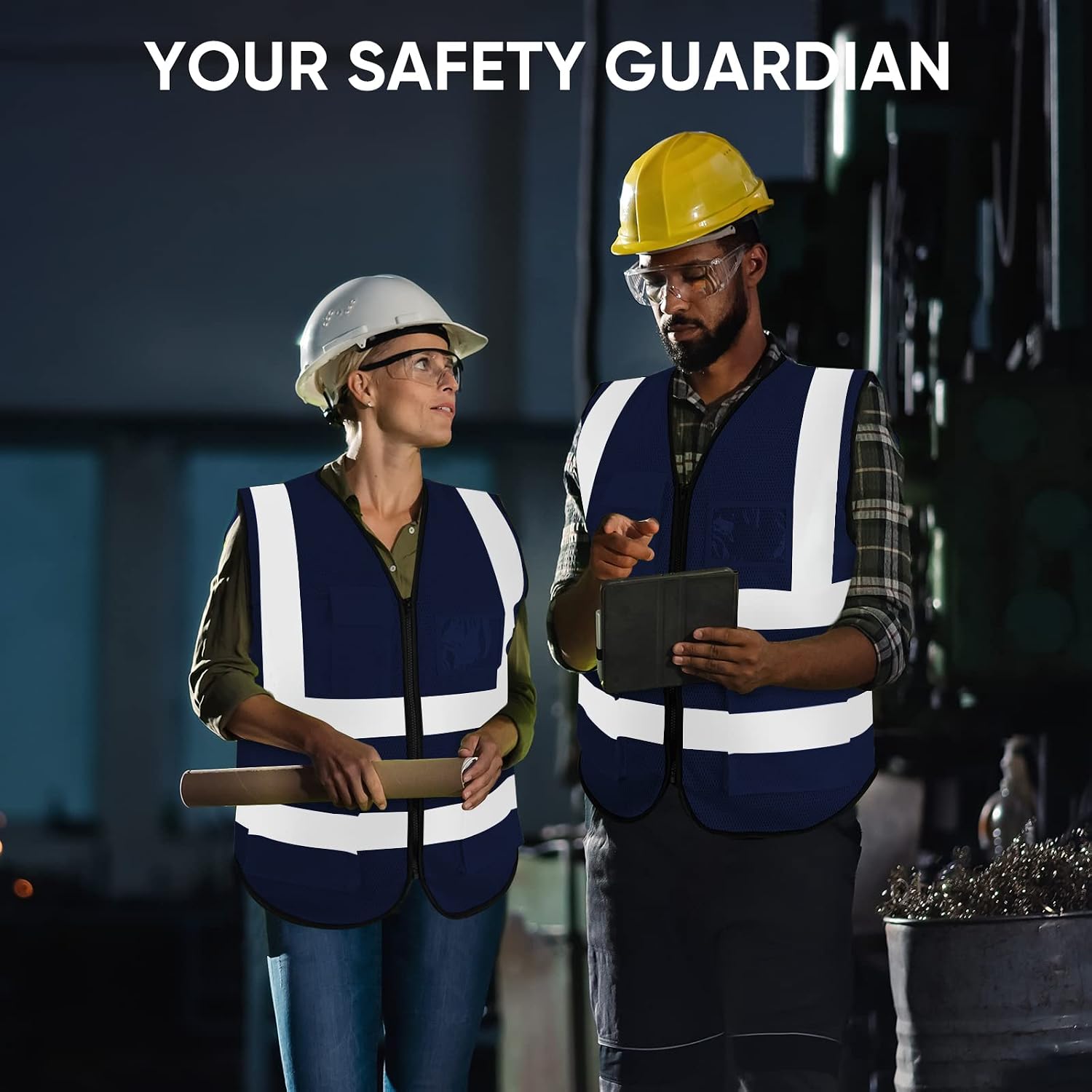 Detalle 2 de TICONN SV-1 High-Visibility Safety Vest, ANSI Class 2 Polyester Mesh