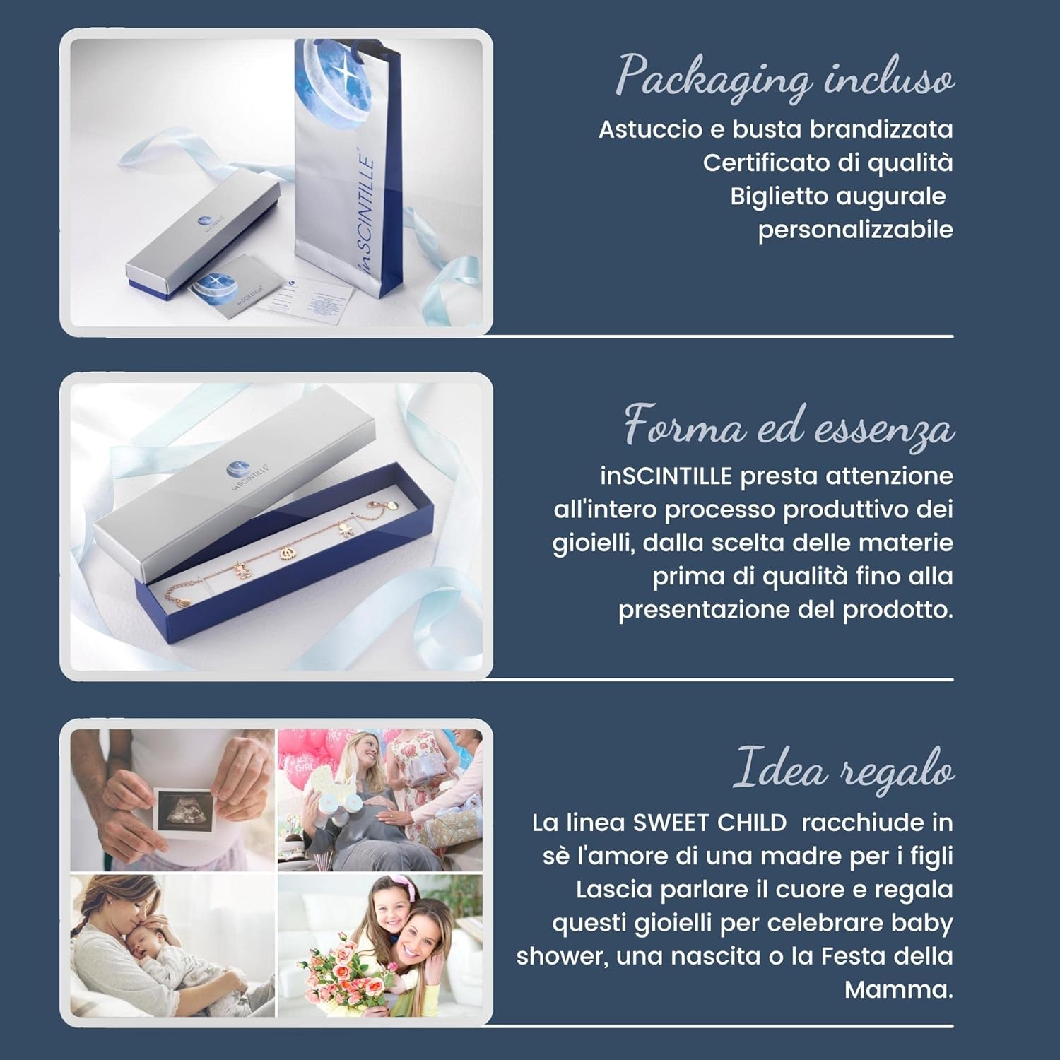 Thumbnail 2 de inSCINTILLE Boucles d'oreilles Bébé en Acier Inoxydable – Pack Cadeau