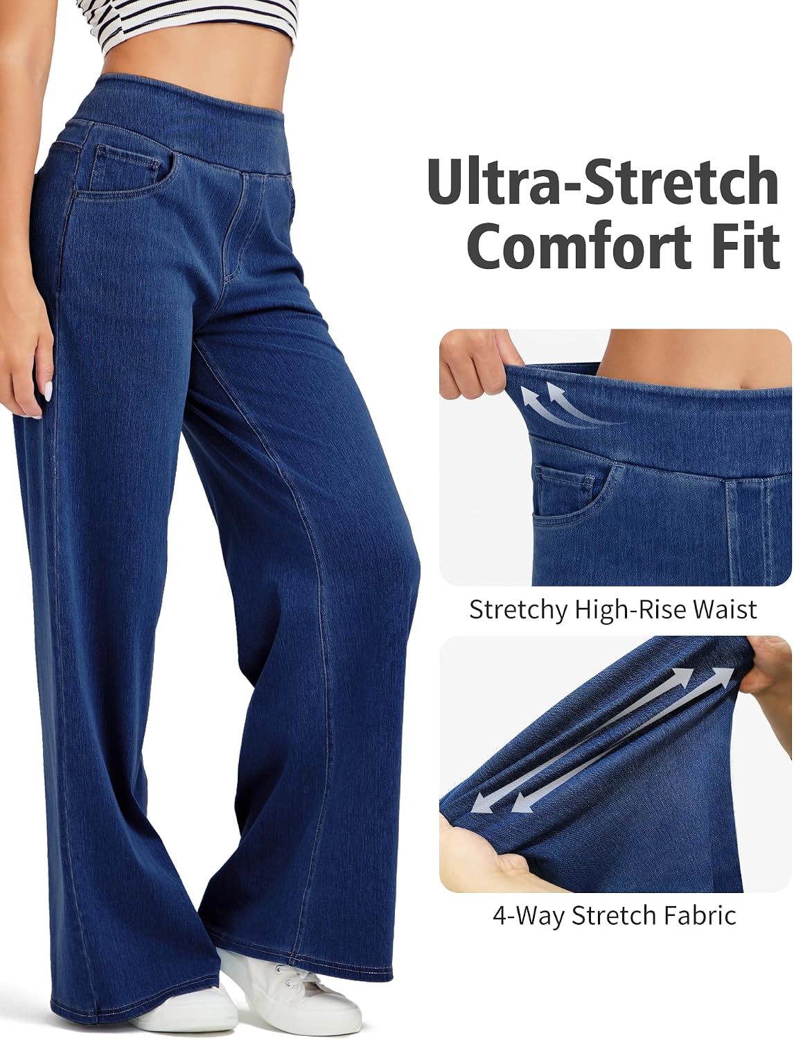 Thumbnail 3 de ZIRUU Damen-Jeans Wide Leg Pull-On mit Stretch & Gummibund