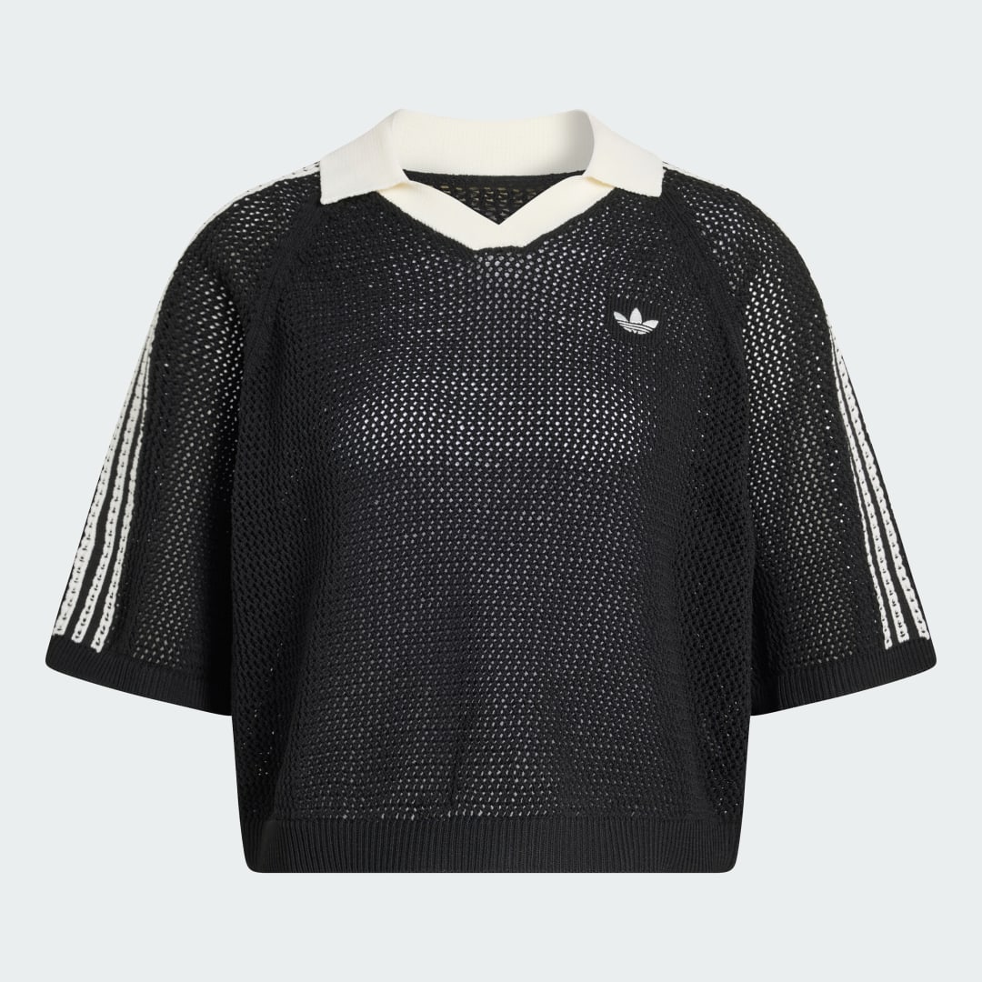 Detalle 2 de POLO DE PUNTO CON GANCHILLO de Adidas - Negro