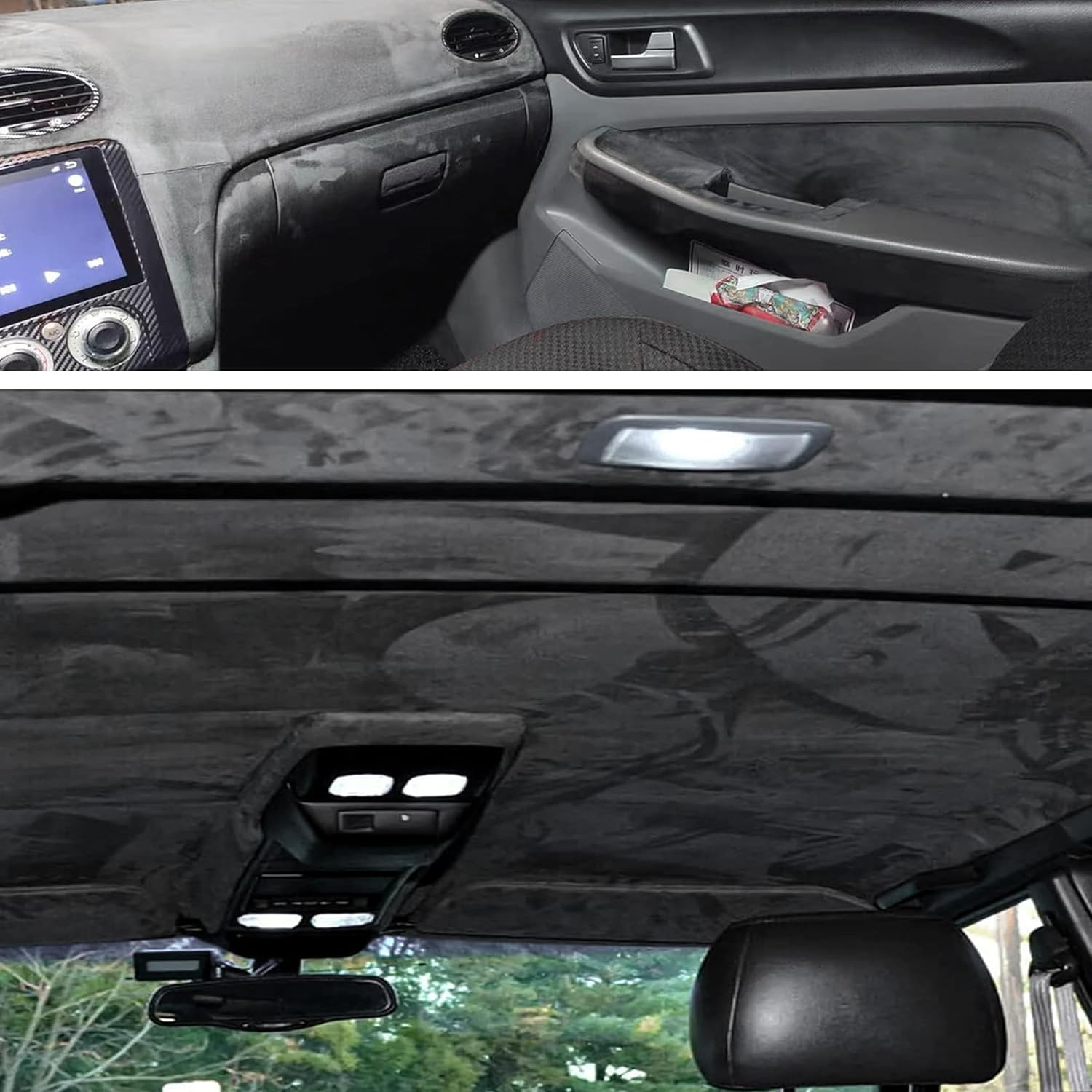 Thumbnail 4 de Mikrofaserstoff selbstklebend für das Cockpit mit Wildleder-Optik (Dunkelgrau, 150 × 40 cm) – Stretch & dehnbar