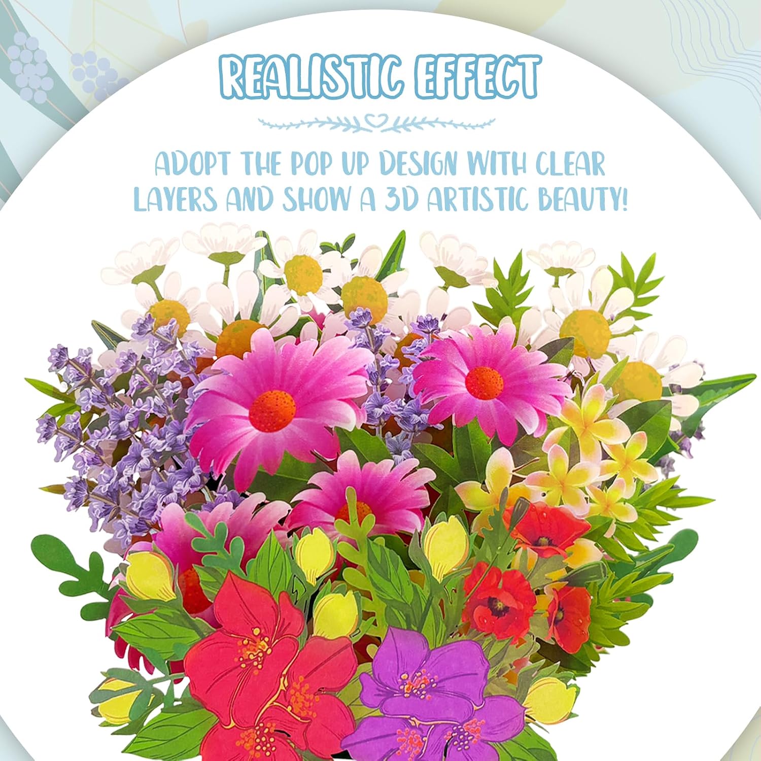 Detalle de Hierein Pop Up Birthday Cards for Women: Blue Watering Can Flower Bouquet