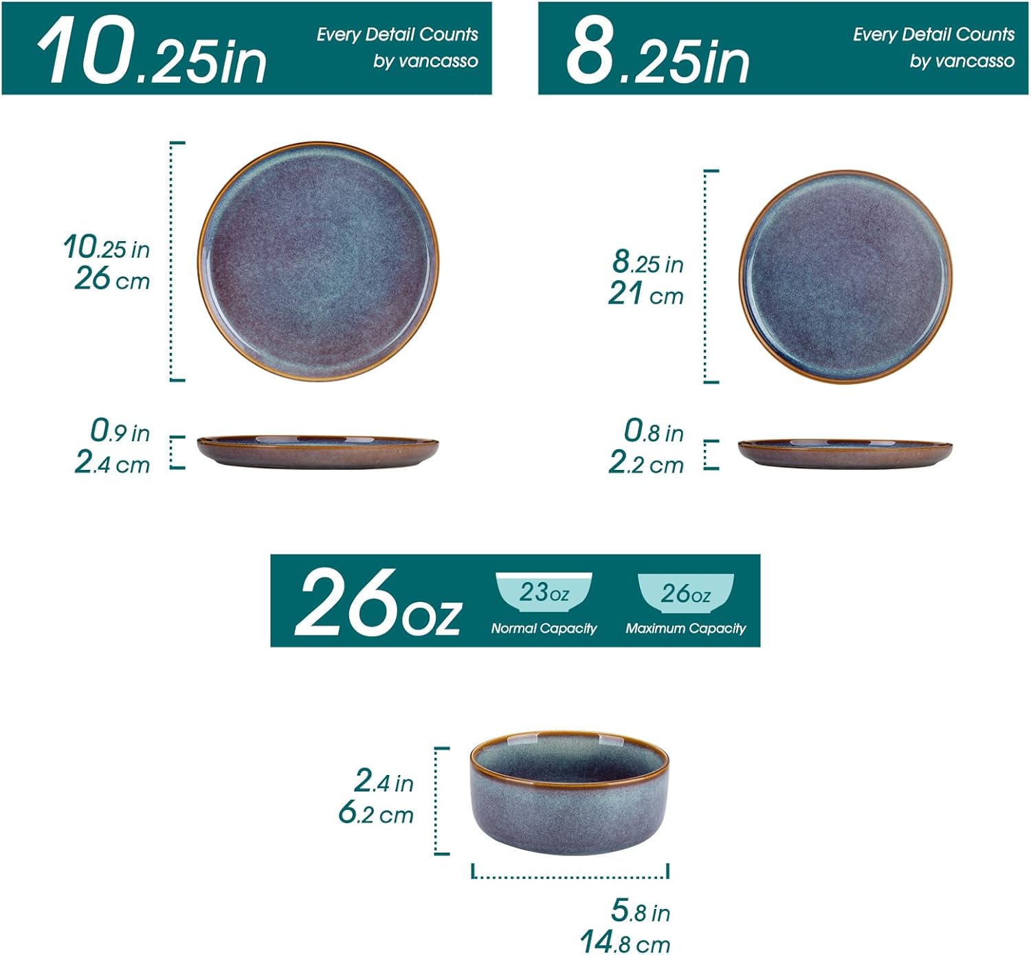 Thumbnail 1 de Vancasso Playa 12-Piece Grey-Blue Dinnerware