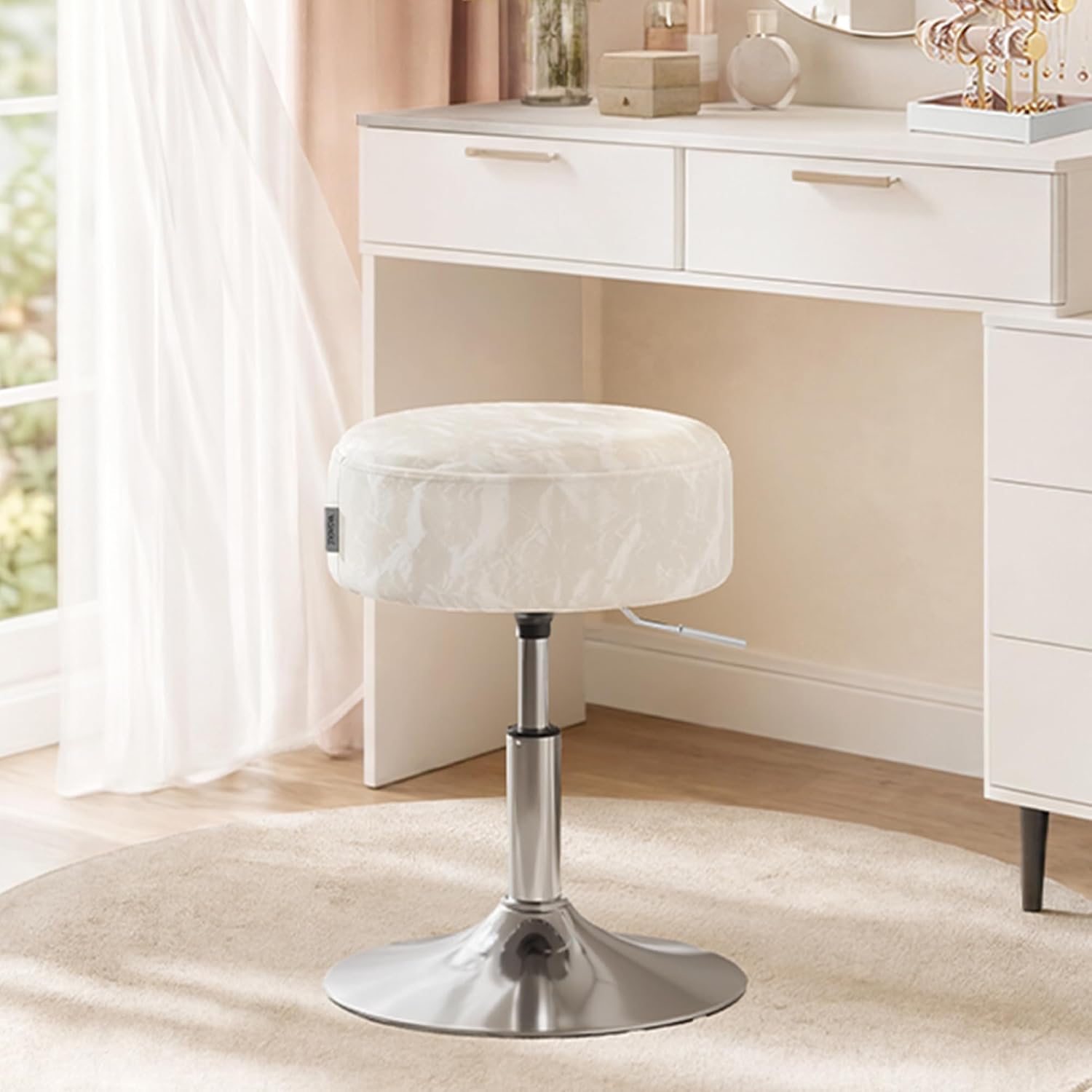 Detalle 2 de VASAGLE LJB120W01 sgabello trucco regolabile 45,5–57,5 cm