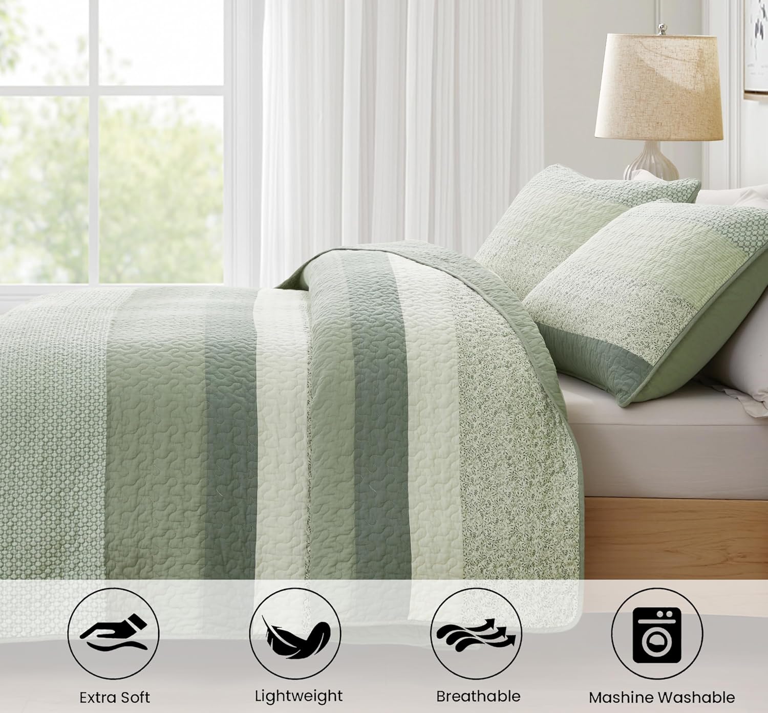 Detalle 2 de Chezmoi Collection Quilt Set, Twin Size