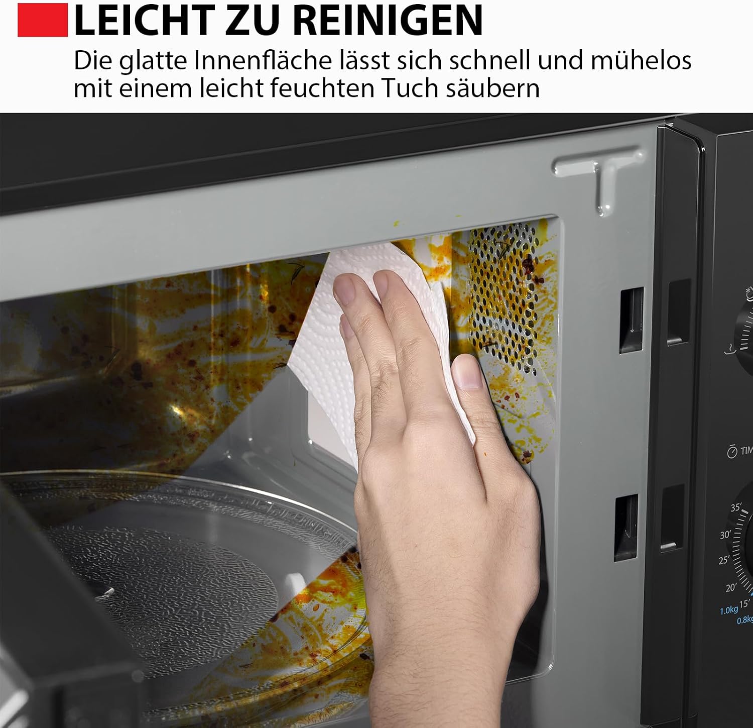 Detalle 2 de Toshiba MW2-MM20PE(BK) Freistehend Mikrowelle – 20 L, 700 W, LED-Innenbeleuchtung