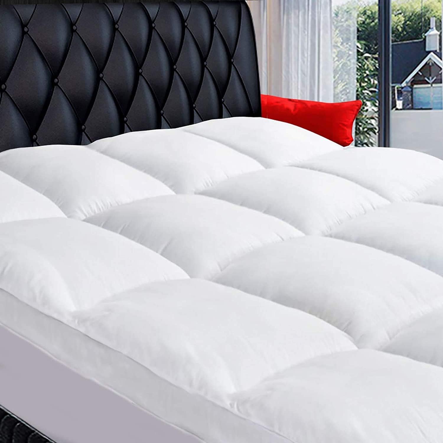 Detalle de COONP Queen Mattress Topper, Cotton Pillow Top with Deep-Pocket Fit
