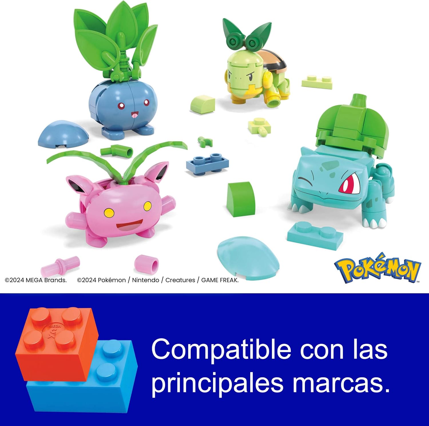 Detalle 2 de MEGA Pokémon Pack Plant 🌱 Bulbasaur, Turtwig, Hoppip, Oddish