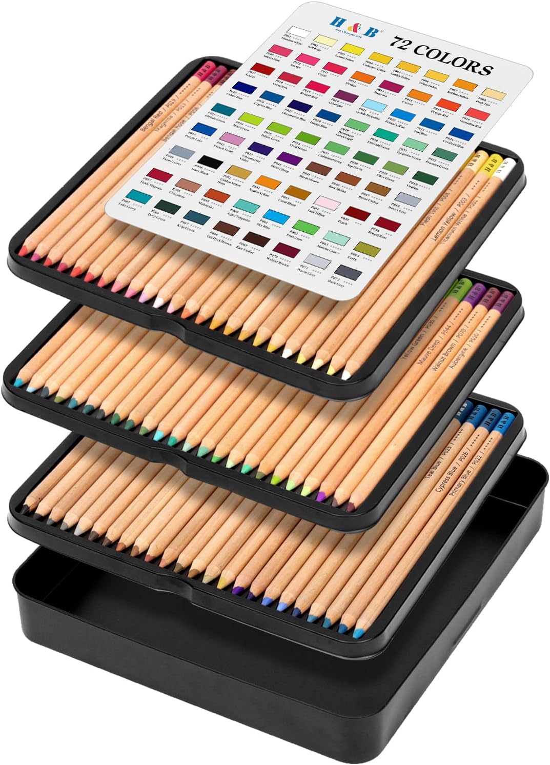 Thumbnail 1 de H & B 72 Pro Soft Pastel Pencils in Metal Tin – 72 Vibrant Colours for Professional Drawing