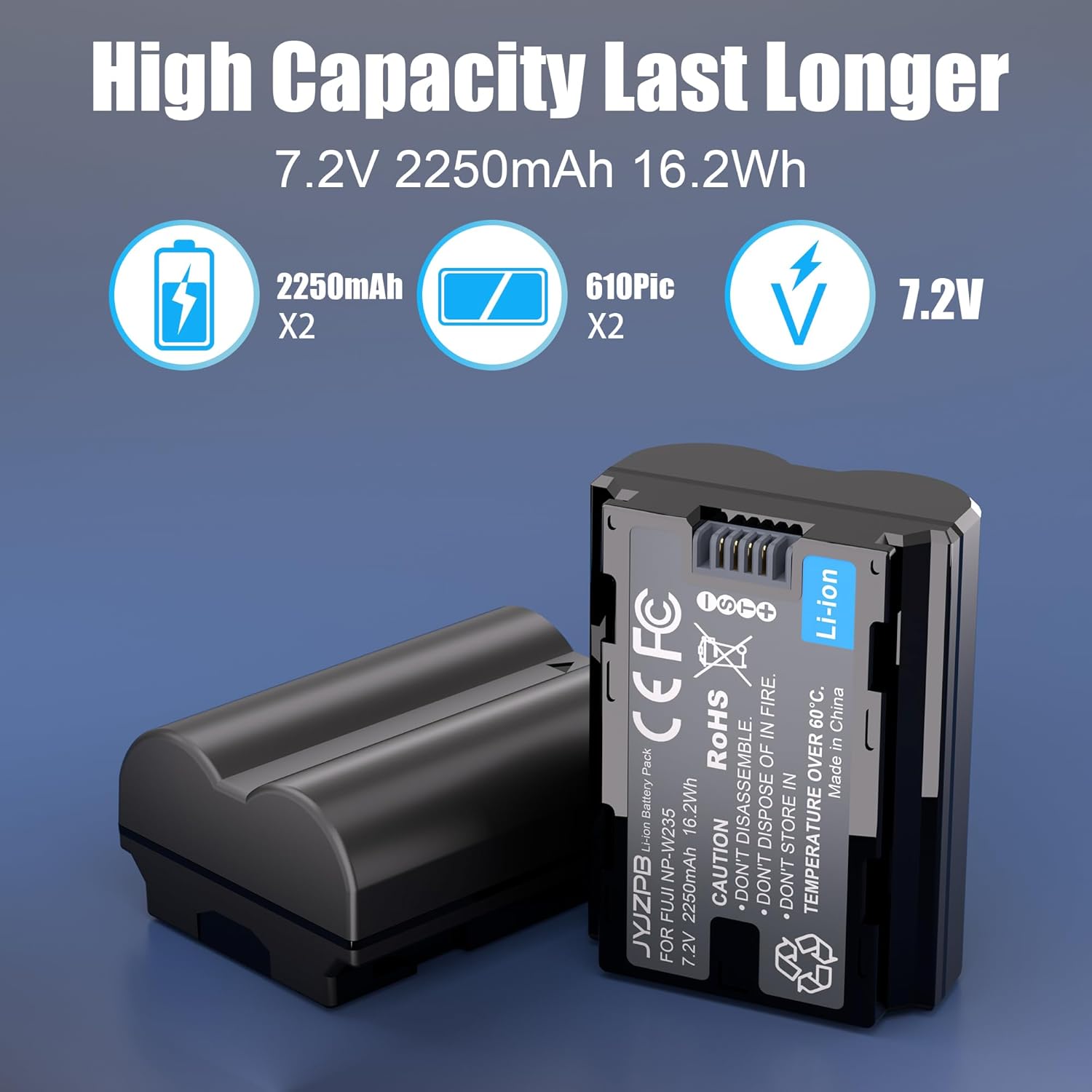 Thumbnail 4 de JYJZPB NP-W235 Battery & Dual Charger