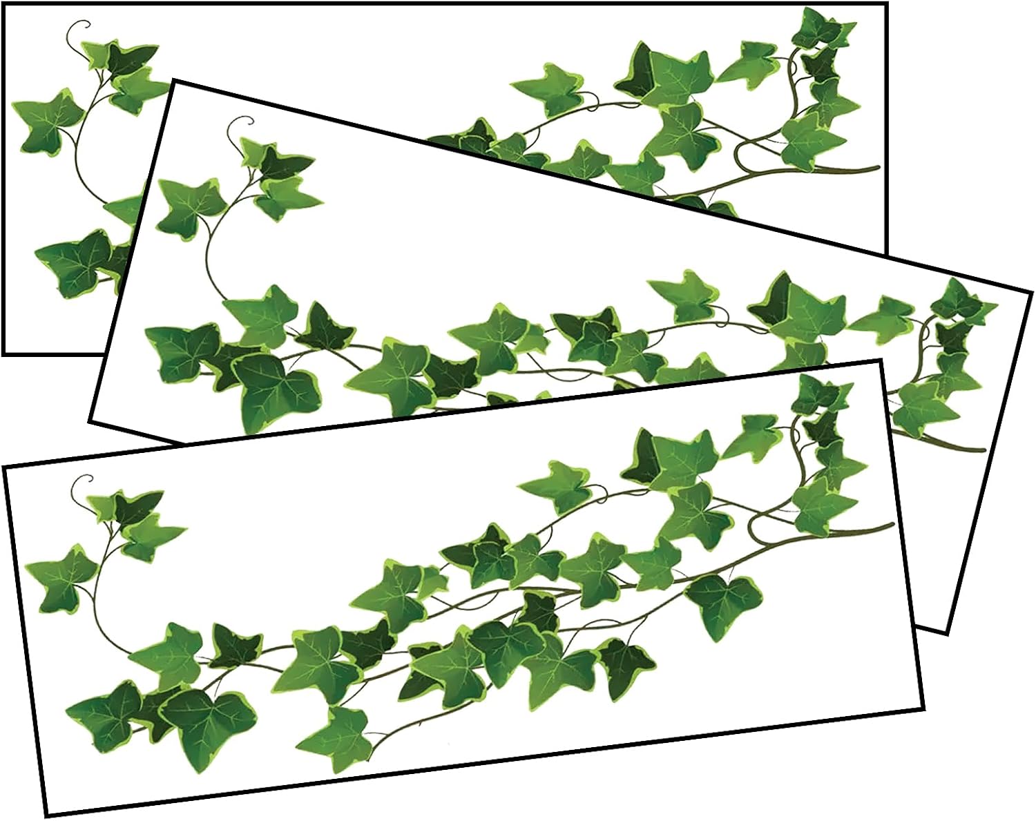 Detalle 2 de Ivy Vine Temporary Tattoo – Large Green Leaf with 3 Connecting Pieces (19.5" Total)