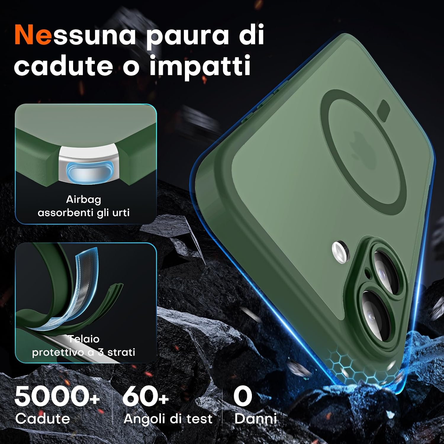 Detalle 2 de TOCOL Cover magnetica iPhone 16 6,1" verde alpino