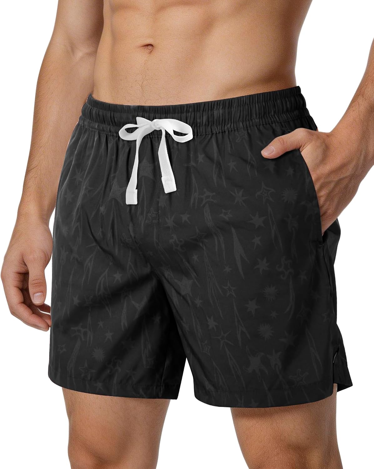 Detalle de FreSprtti Men's 2-in-1 Swim Trunks with Quick-Dry Fabric and Deep Pockets