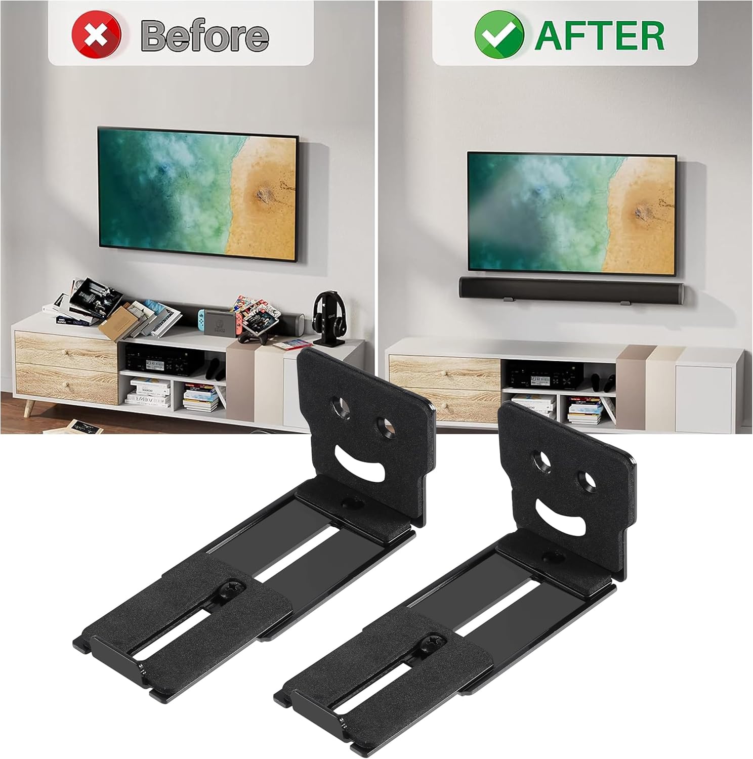 Thumbnail 5 de Alyphyly Adjustable Soundbar Mount – Universal wall brackets with adjustable length and lockable fit