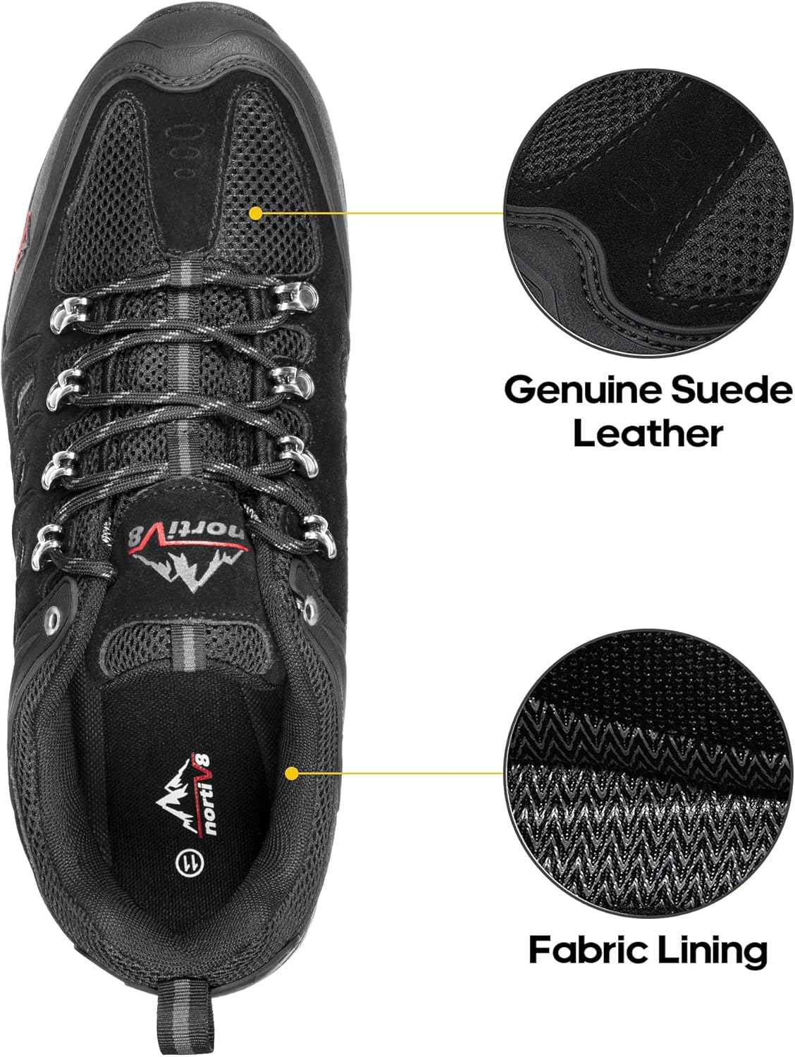 Detalle de NORTIV 8 Scarpe da Trekking per Uomo: Traspiranti, Impermeabili e Adatte a Terreni Difficili