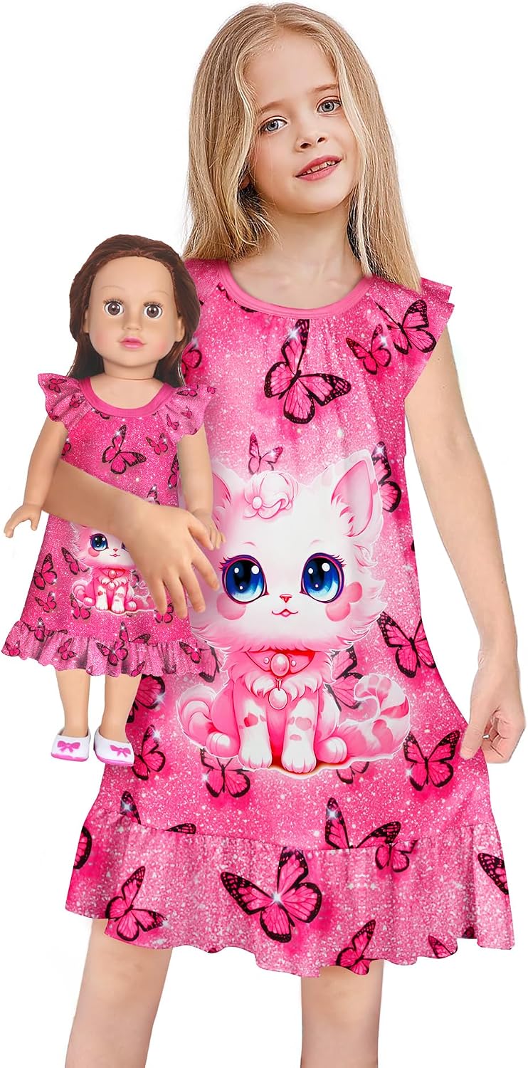 Detalle 2 de LQSZ Matching Nightgown Set with 18-Inch Doll Gown