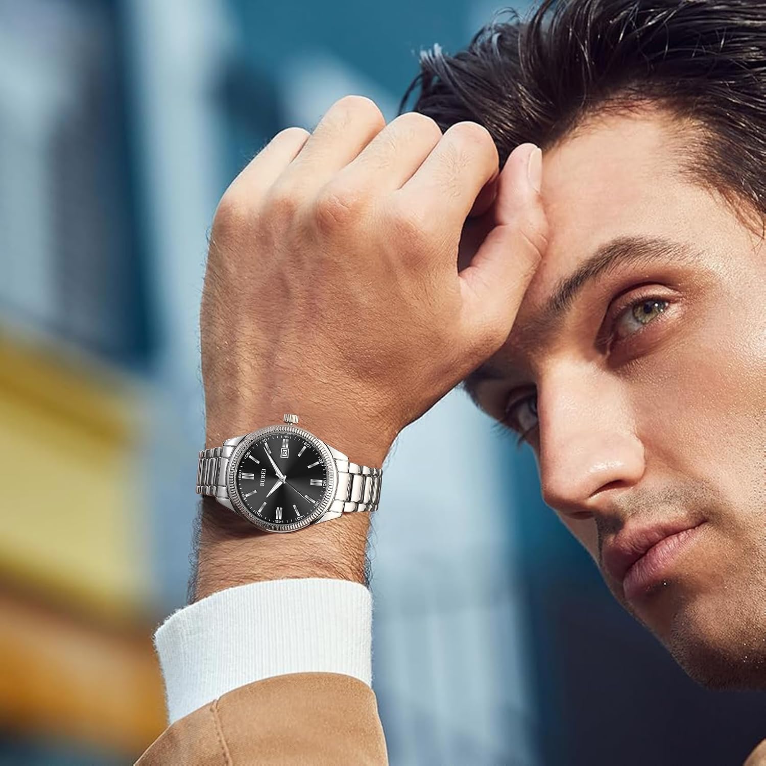 Thumbnail 4 de BUREI Orologio da uomo dorato 40 mm