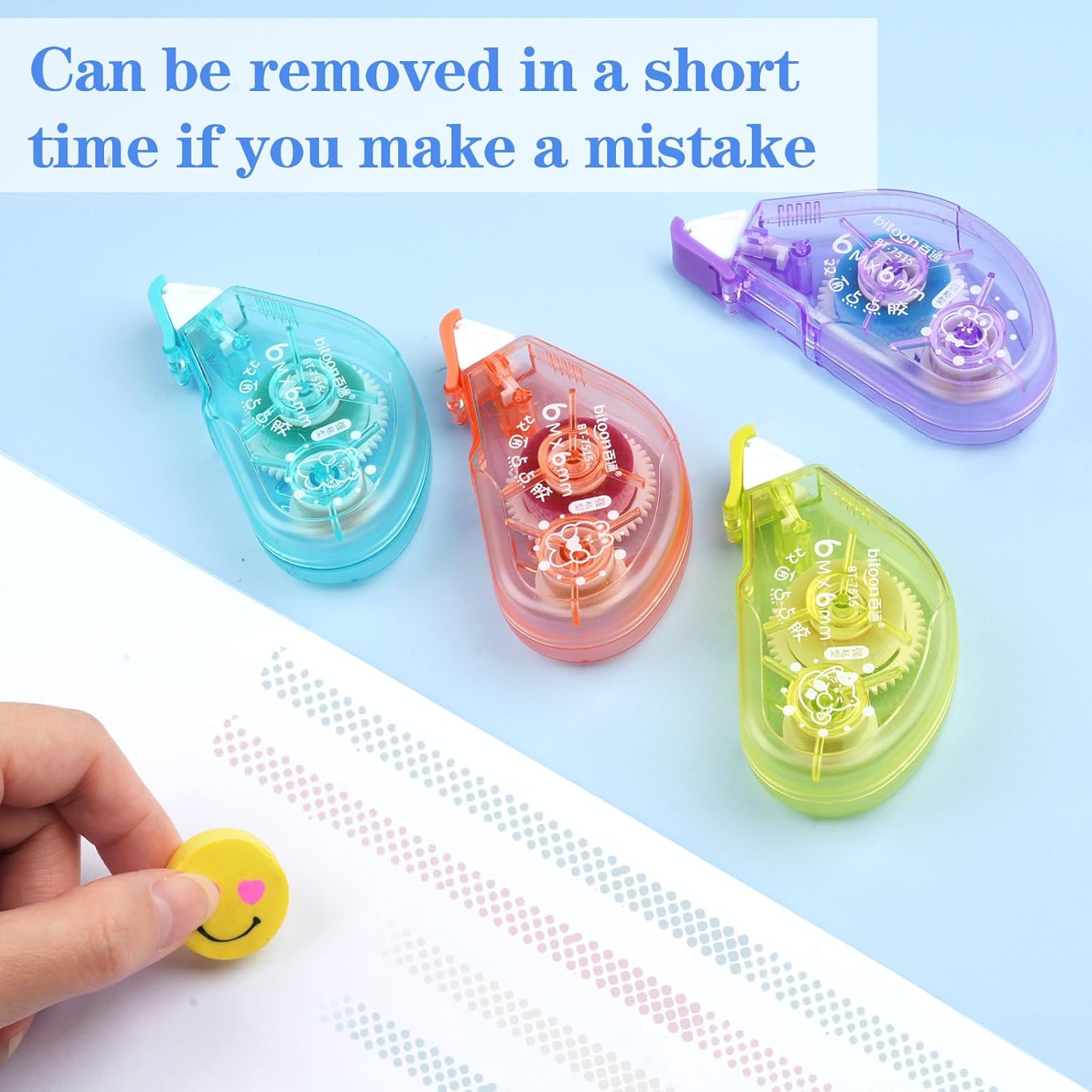 Thumbnail 2 de 8 pcs Glue Tape Roller 4-colour pack 🎨