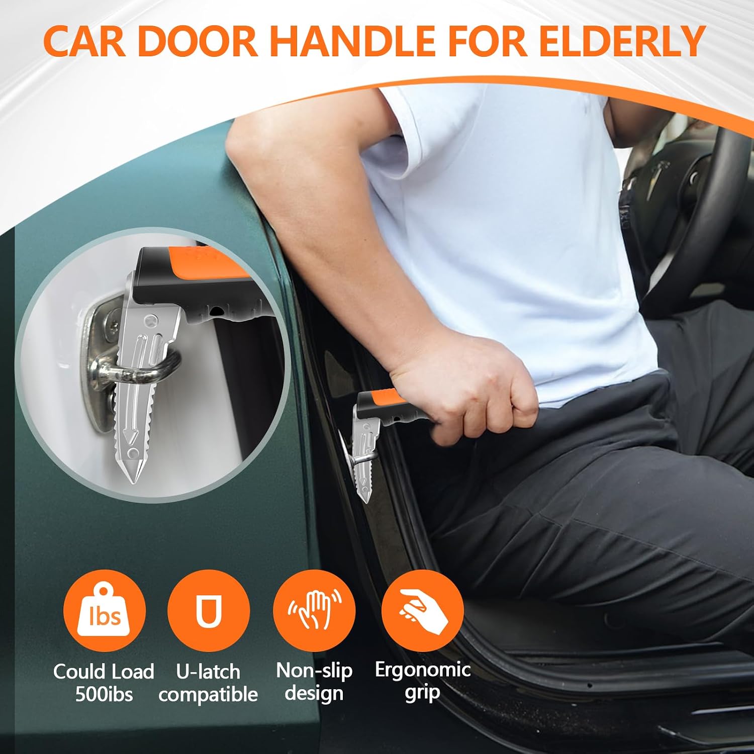 Detalle 2 de Kaiedos Car Door Assist Handle, 500 lb Capacity