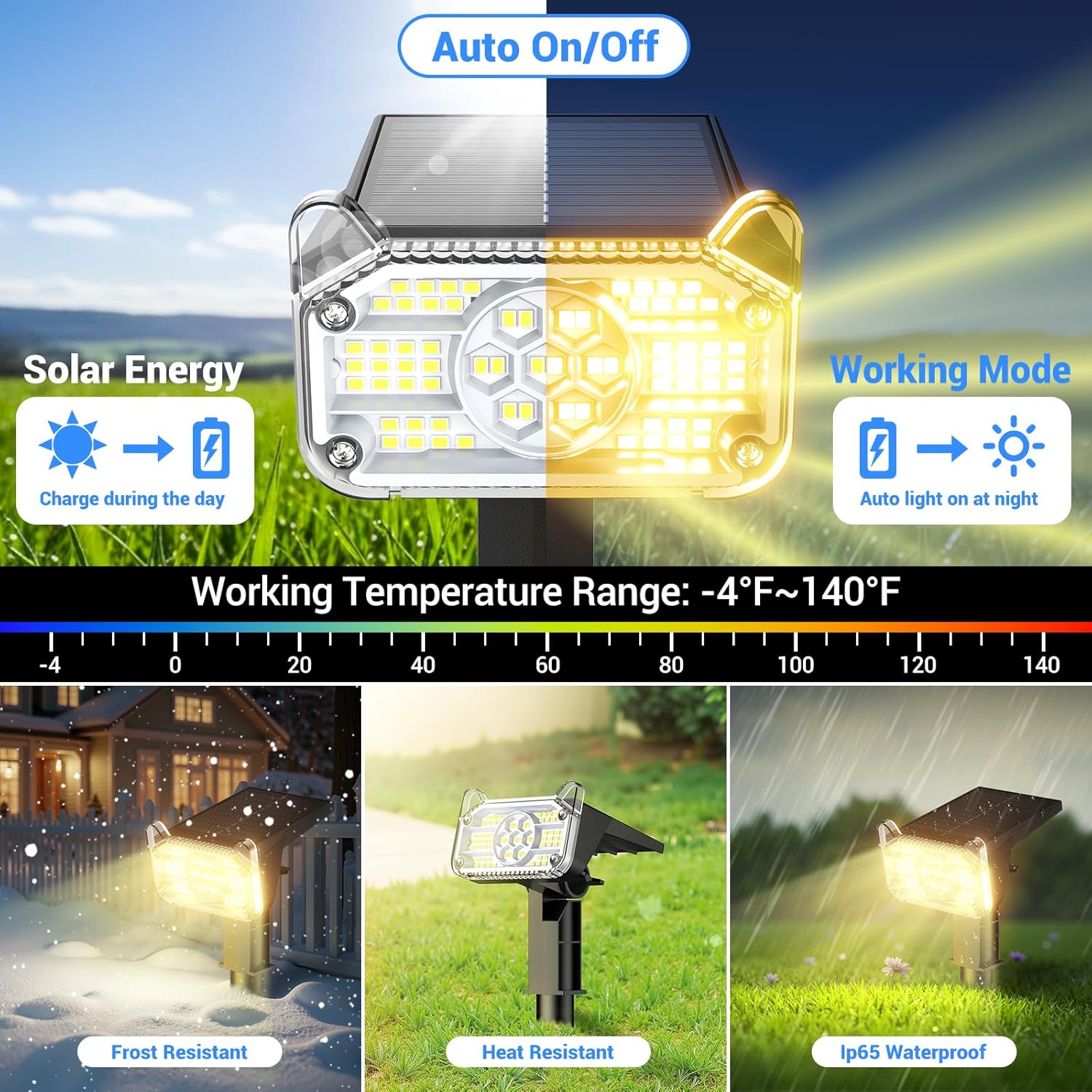 Thumbnail 2 de TuyLuxe 4 Pack Solar Spot Lights Outdoor Garden