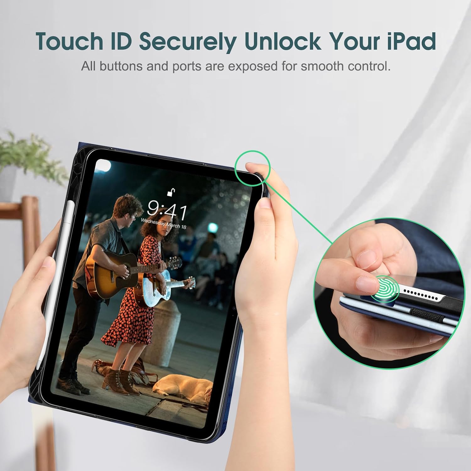 Thumbnail 6 de FINTIE Case for iPad (A16) 11th Generation (2025) & iPad 10th Gen (2022) 10.9in – Ocean Marble, stand cover