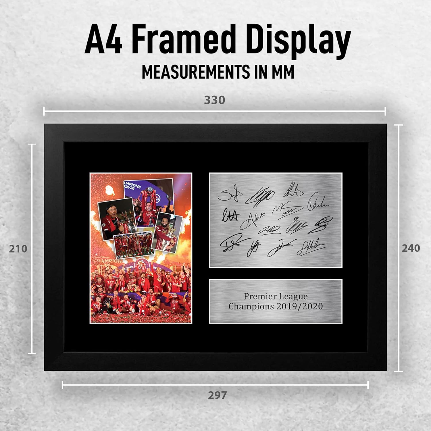 Thumbnail 1 de HWC Trading FR A4 Liverpool Premier League Champions 2019/2020 signed & framed print (A4)