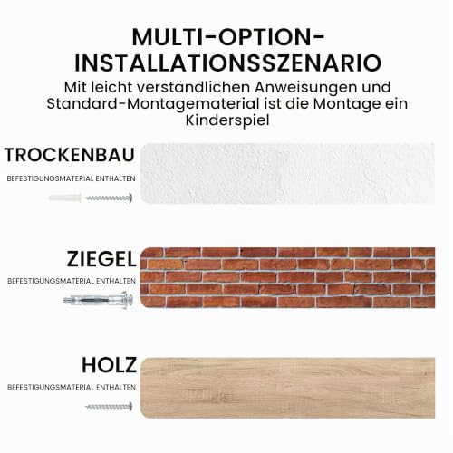 Thumbnail 6 de Fun Memories Schweberegale für die Wand – 2er Set aus recyceltem Ulmenholz, 24 Zoll