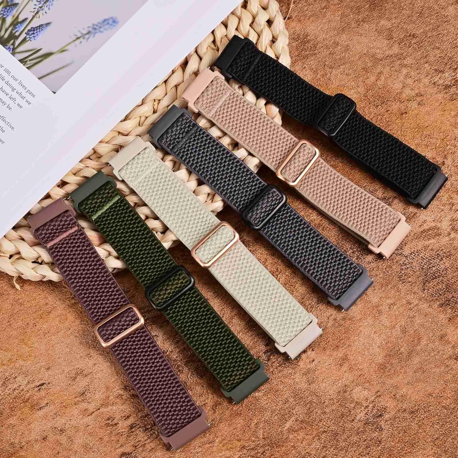 Thumbnail 6 de ANNEFIT Elastische Nylon-Uhrenarmbänder 16–24 mm – Schnellverschluss, verstellbar