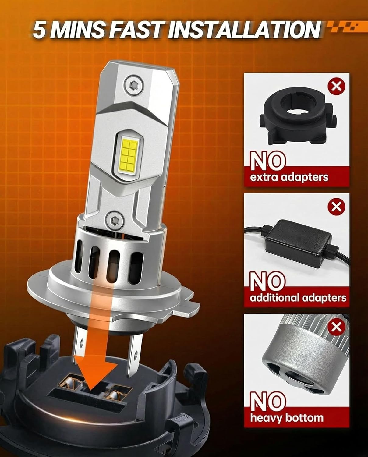Detalle 2 de SEALIGHT H7 64,000LM Headlight Bulbs