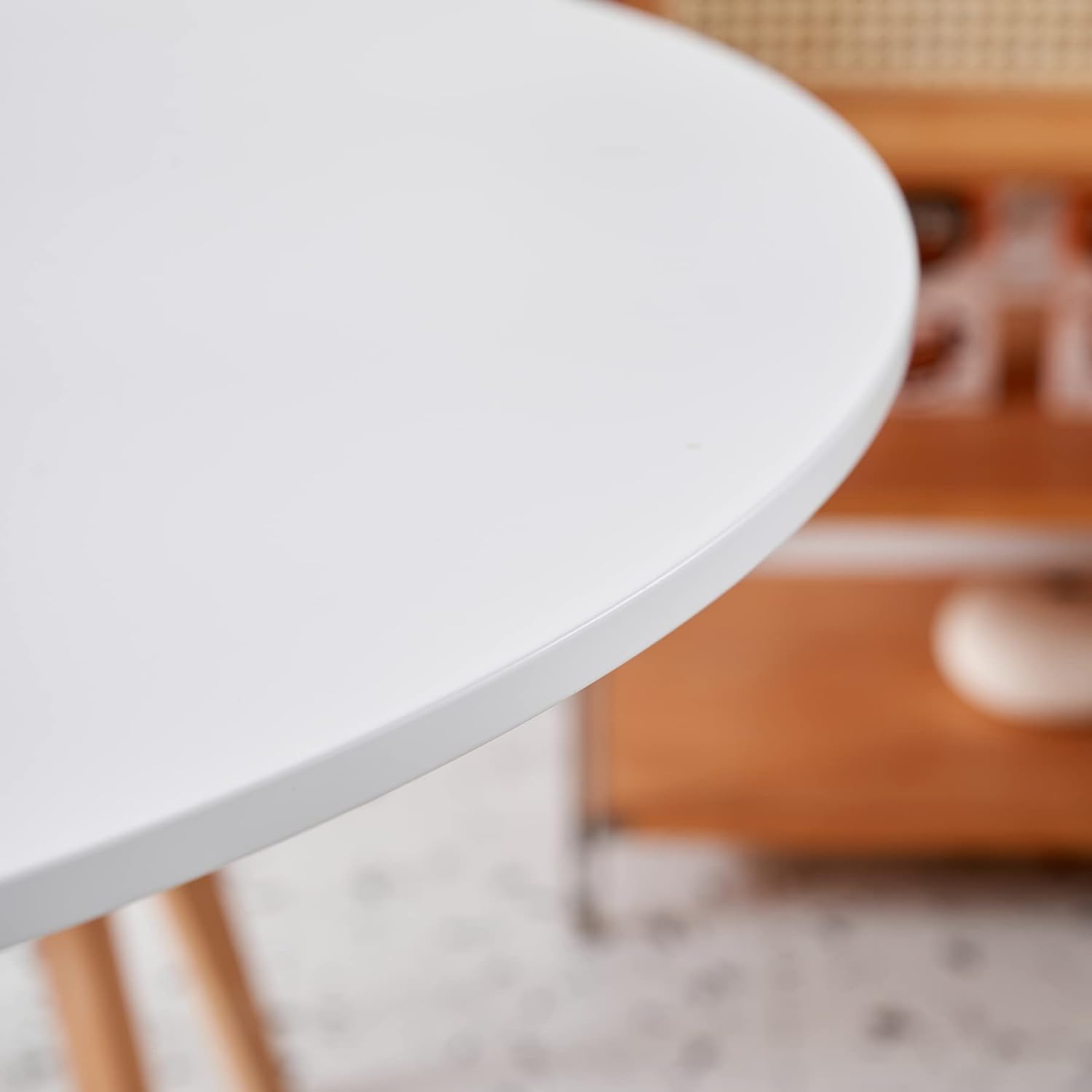 Thumbnail 3 de BenyLed ronde eettafel 80 cm met wit MDF-blad en tulpenvoet