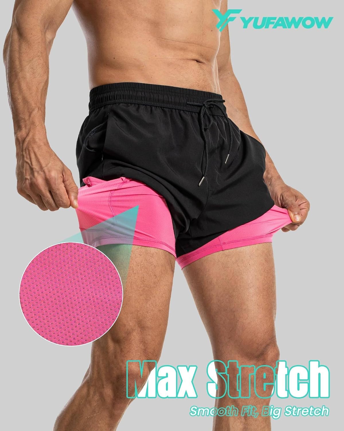 Thumbnail 4 de Yufawow Men Swim Trunks with Compression 7 Inches – Breathable, Quick-Dry, with Zip Pockets