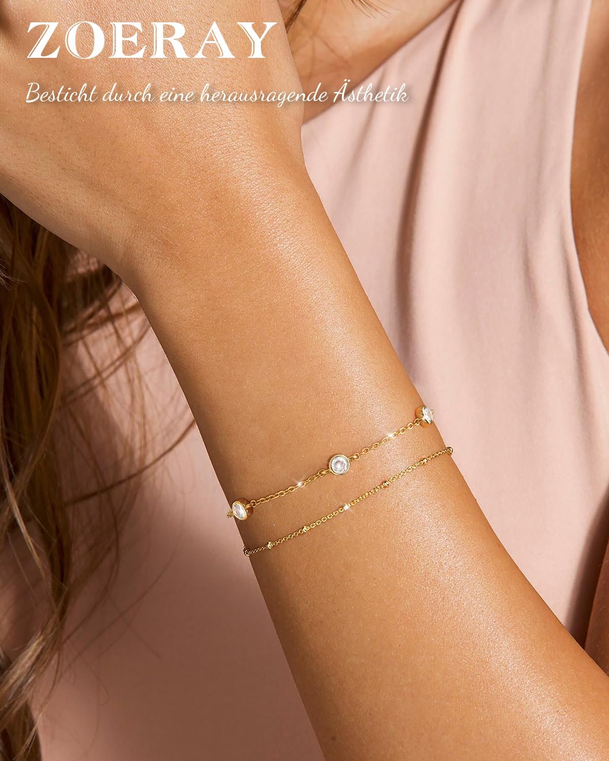 Detalle de ZOERAY Armband Damen Verstellbar 16,5–20,5 cm