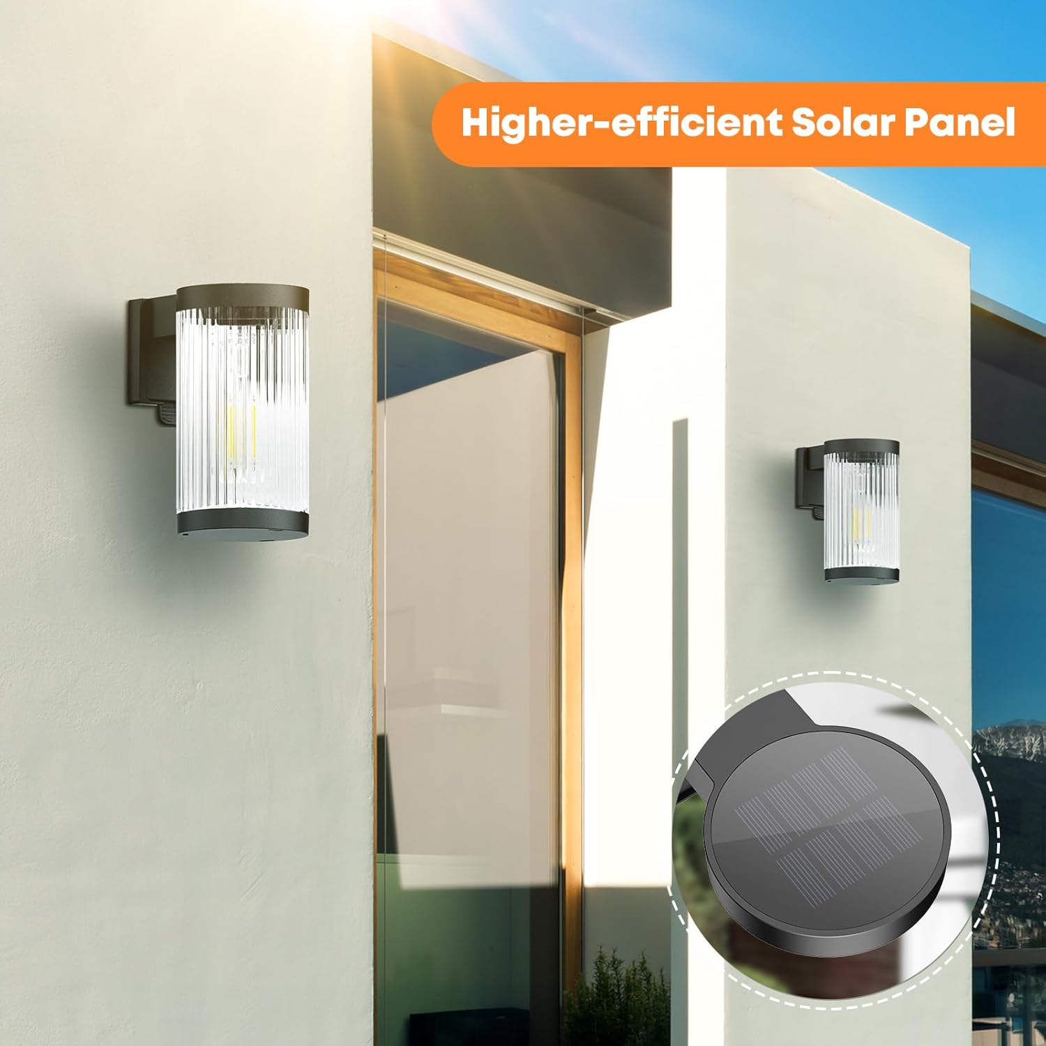 Thumbnail 5 de LETMY Solar Fence Lights Outdoor Garden (2 Pack) — Warm White LED Tungsten Filament, IP65 Waterproof