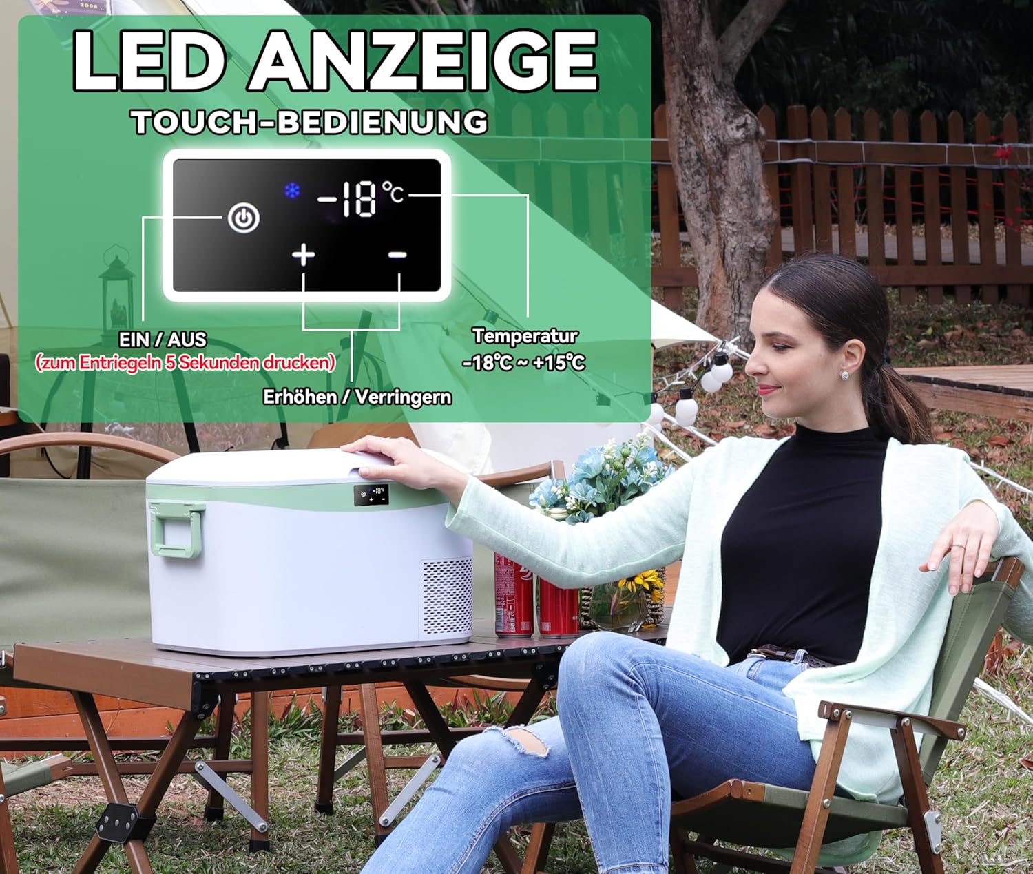 Thumbnail 3 de BINGI Kompressor Kühlbox 12,8 L Tragbar 12V/24V DC & 110–240V AC