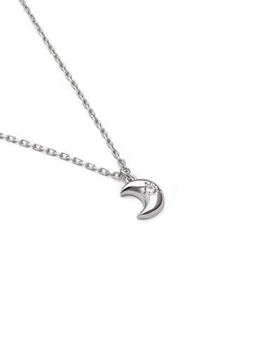 Thumbnail 2 de Collar SINGULARU Little Moon Spark en plata de ley con baño en rodio y circonitas
