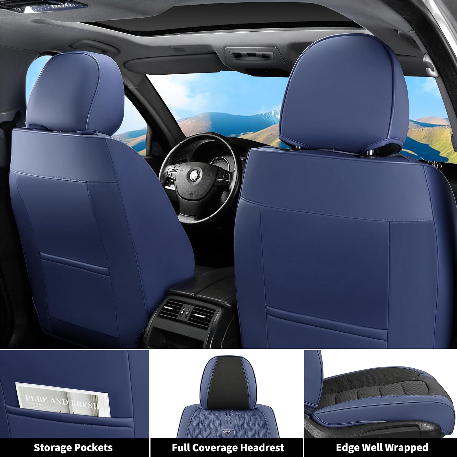 Detalle de FLORICH Faux Leather Car Seat Covers