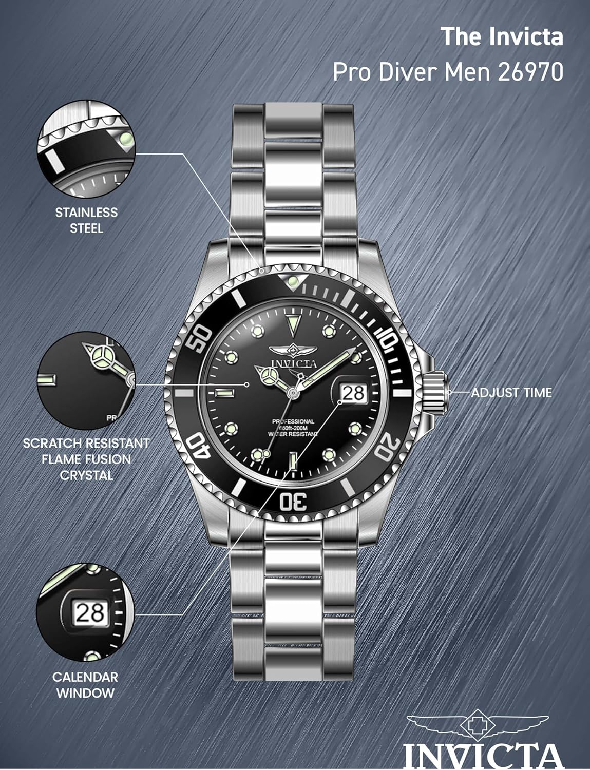 Thumbnail 3 de Invicta Pro Diver Edelstahl Quarzuhrwerk für Herren (40 mm) – 26970