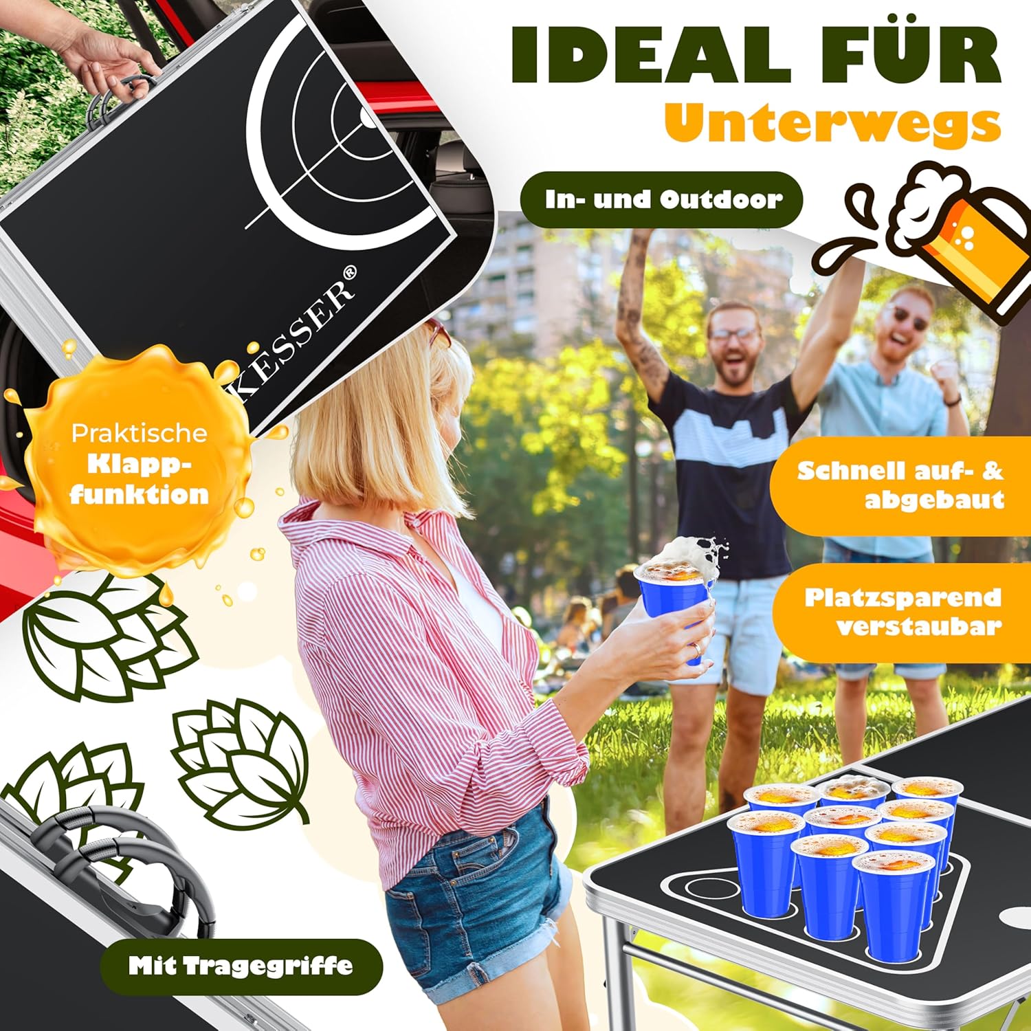 Thumbnail 2 de KESSER Bier Pong Tisch Set höhenverstellbar