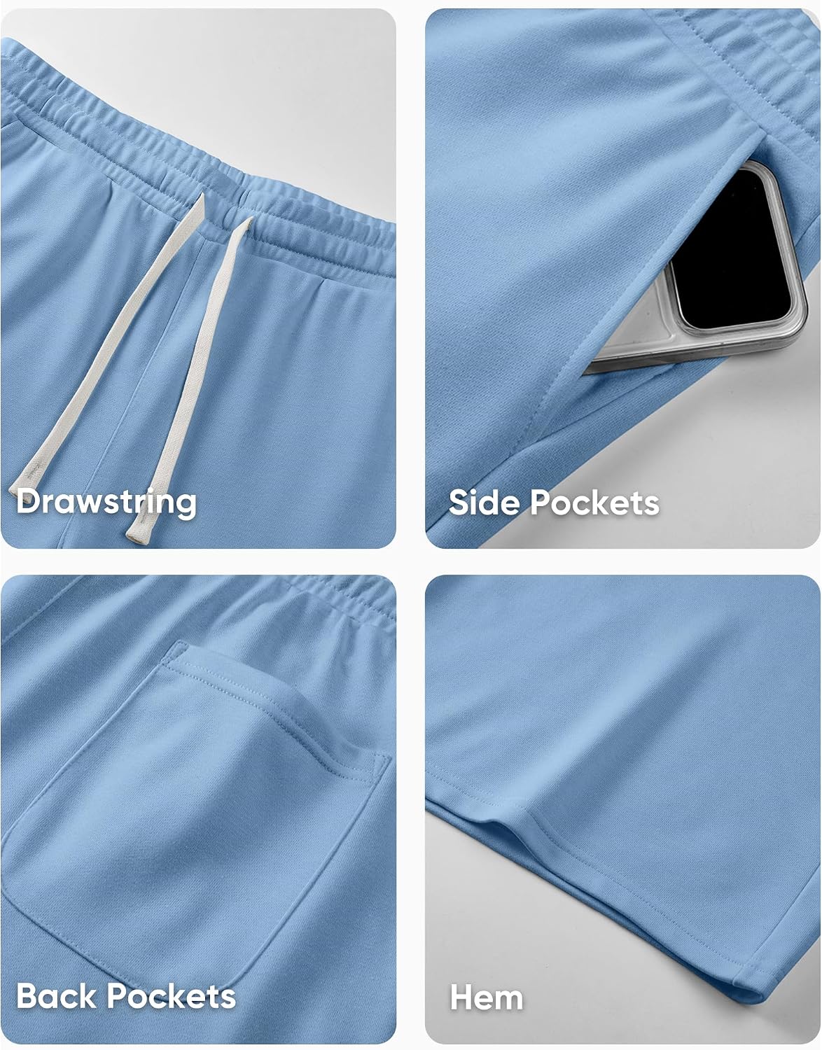 Detalle 2 de JMIERR 2026 Men's Baggy Sweat Shorts: Lightweight, Knee-Length Comfort for Active Lifestyles