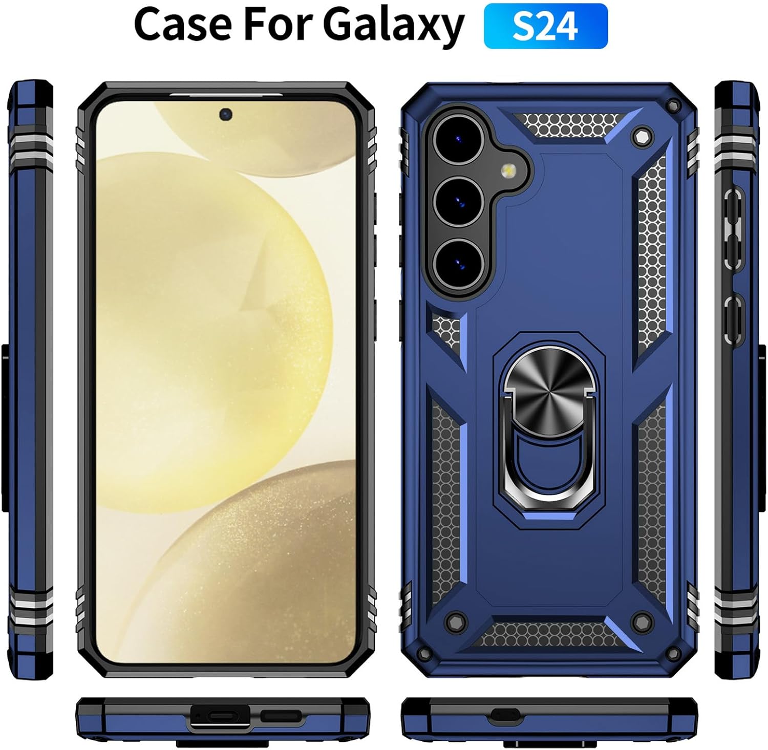 Thumbnail 3 de Aozuoton for Samsung Galaxy S24 case with screen protector and 360° rotatable kickstand