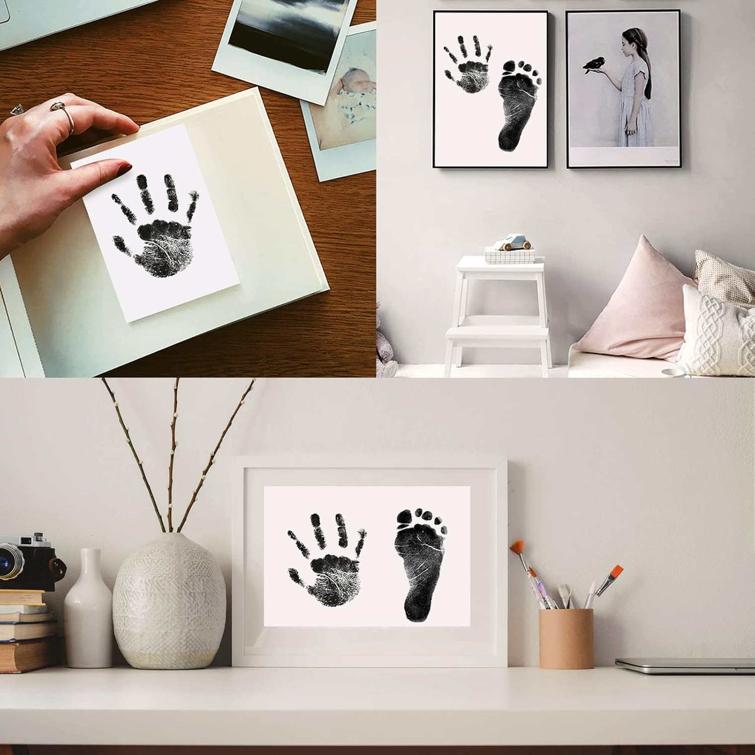 Thumbnail 6 de Nabance Inkless Hand & Footprint Kit – Baby & Pet Keepsake, 6 Inkless Pads, 12 Imprint Cards, Black