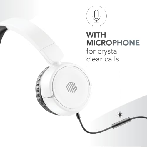 Detalle de Music Sound Headband Basic: auriculares con cable: supraaurales, micrófono y plegables en blanco