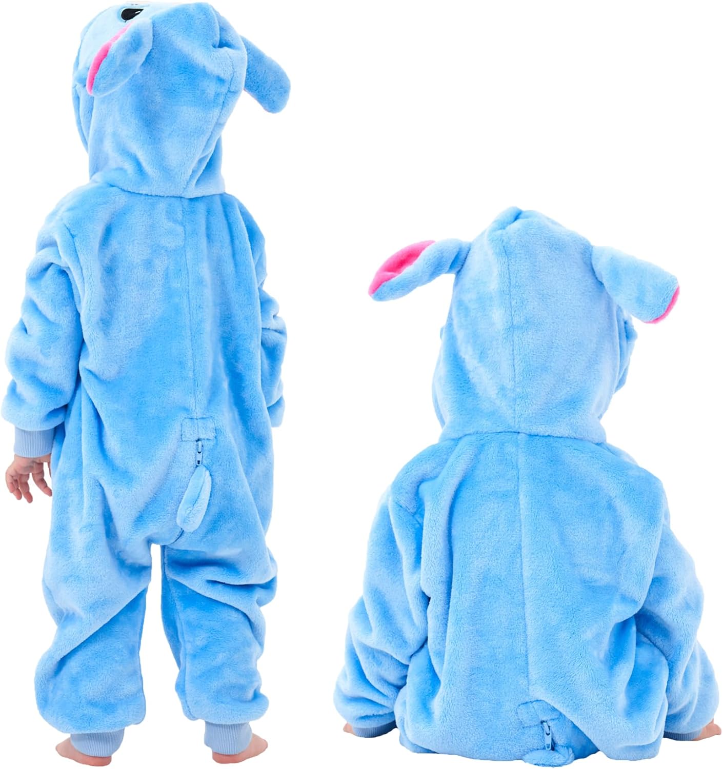 Detalle 2 de SCOPUCI Baby Animal Onesie Pajamas, Flannel Fleece Costume with Hood and Full-Length Zipper