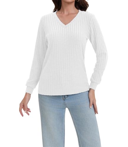 Detalle 2 de Haslike T-shirt col V côtelé femme