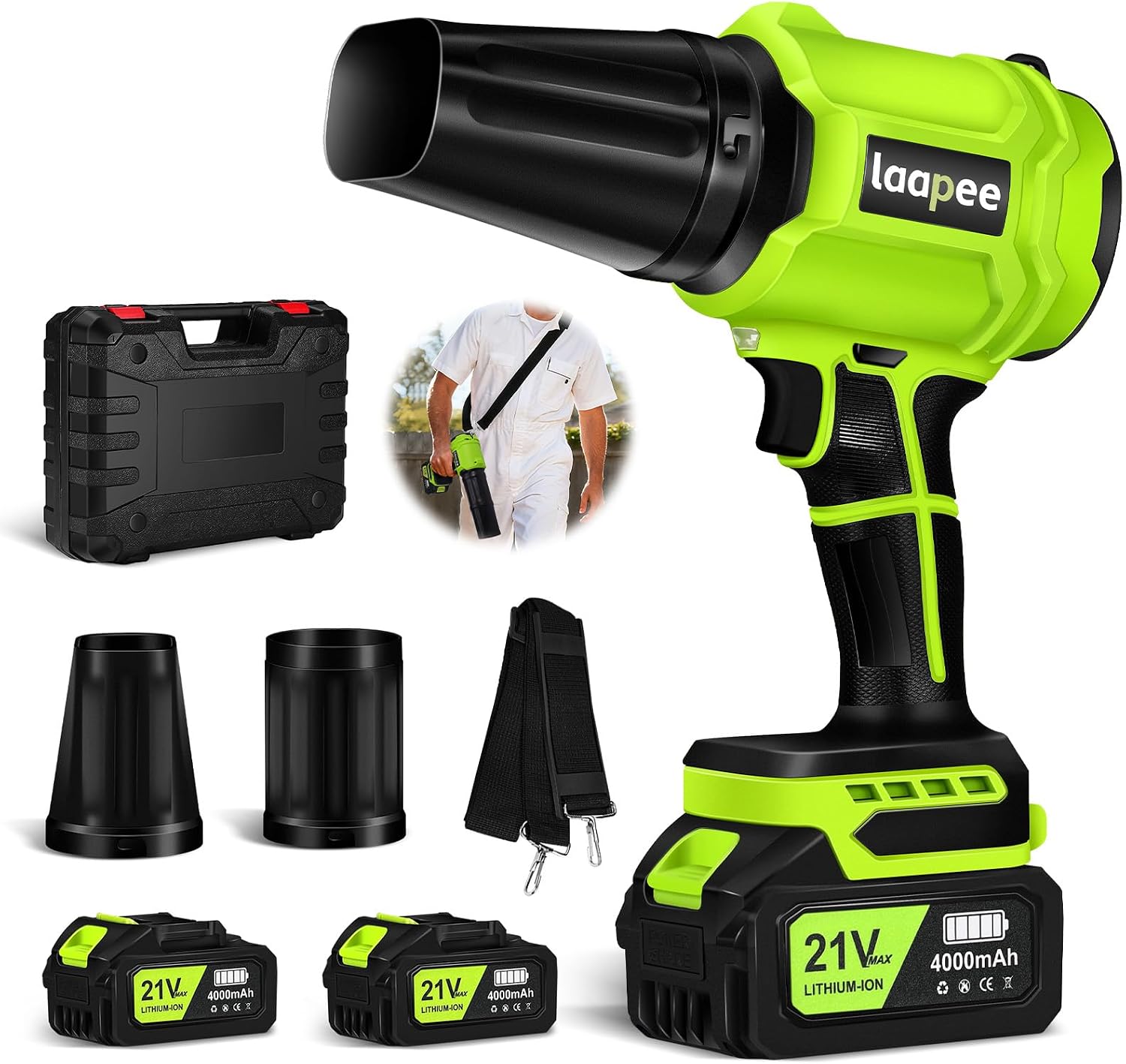 Detalle de Laapee Cordless Leaf Blower, 4.0Ah Batteries