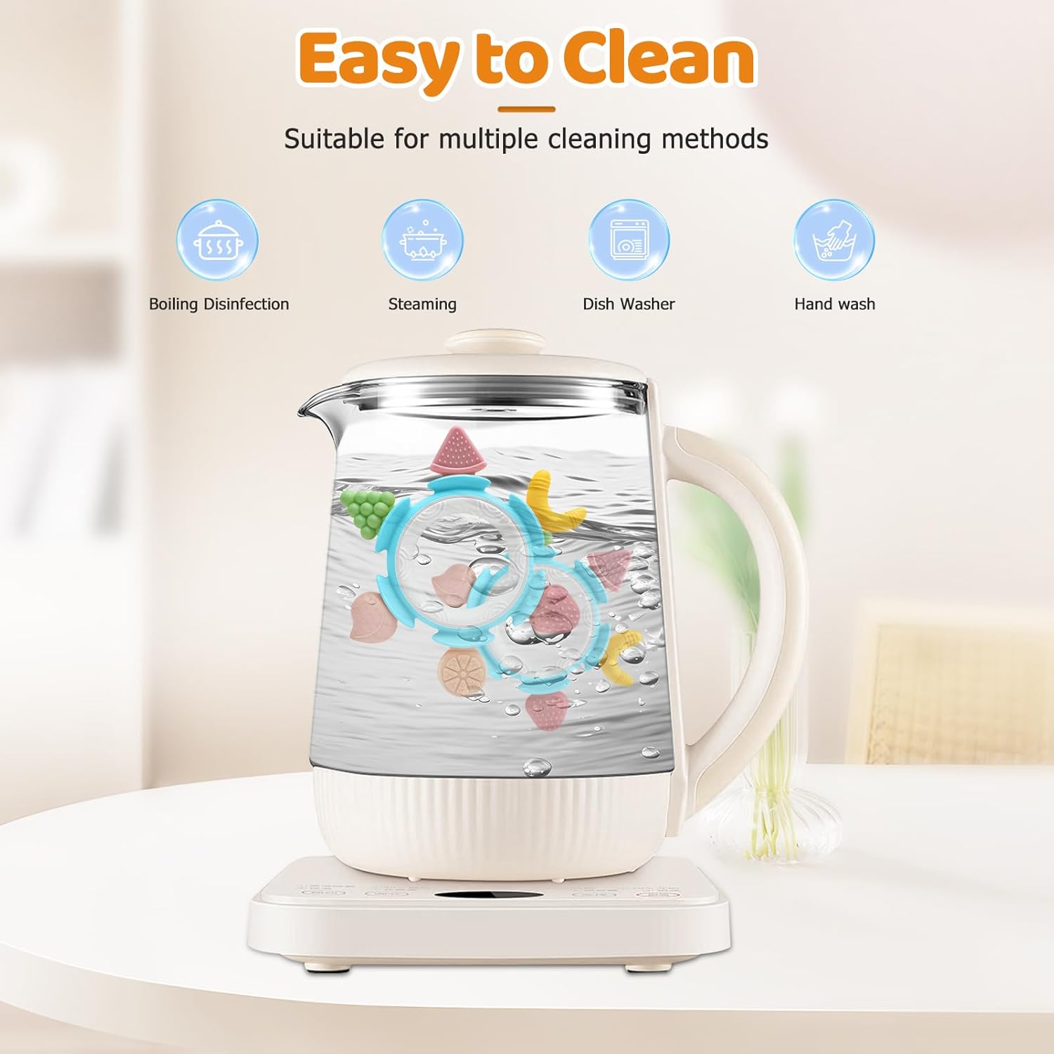 Thumbnail 5 de AiTuiTui Grignoteuse en silicone forme fruit avec anneau facile à saisir (bleu) – 0 à 36 mois